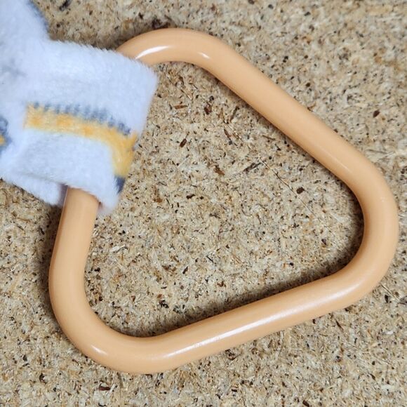 Modern Baby Giraffe Security Blanket Lovey Teether Toy White yellow gray Rattle - Picture 4 of 14